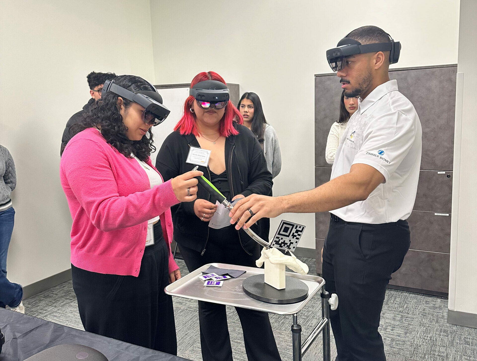 students in medical tech workshop